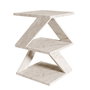 Hanah Home Mesa Auxiliar de Travertino Elegante y Duradera con Tablero de Melamina 18mm - 29.6 x 54.2 x 29.6 cm